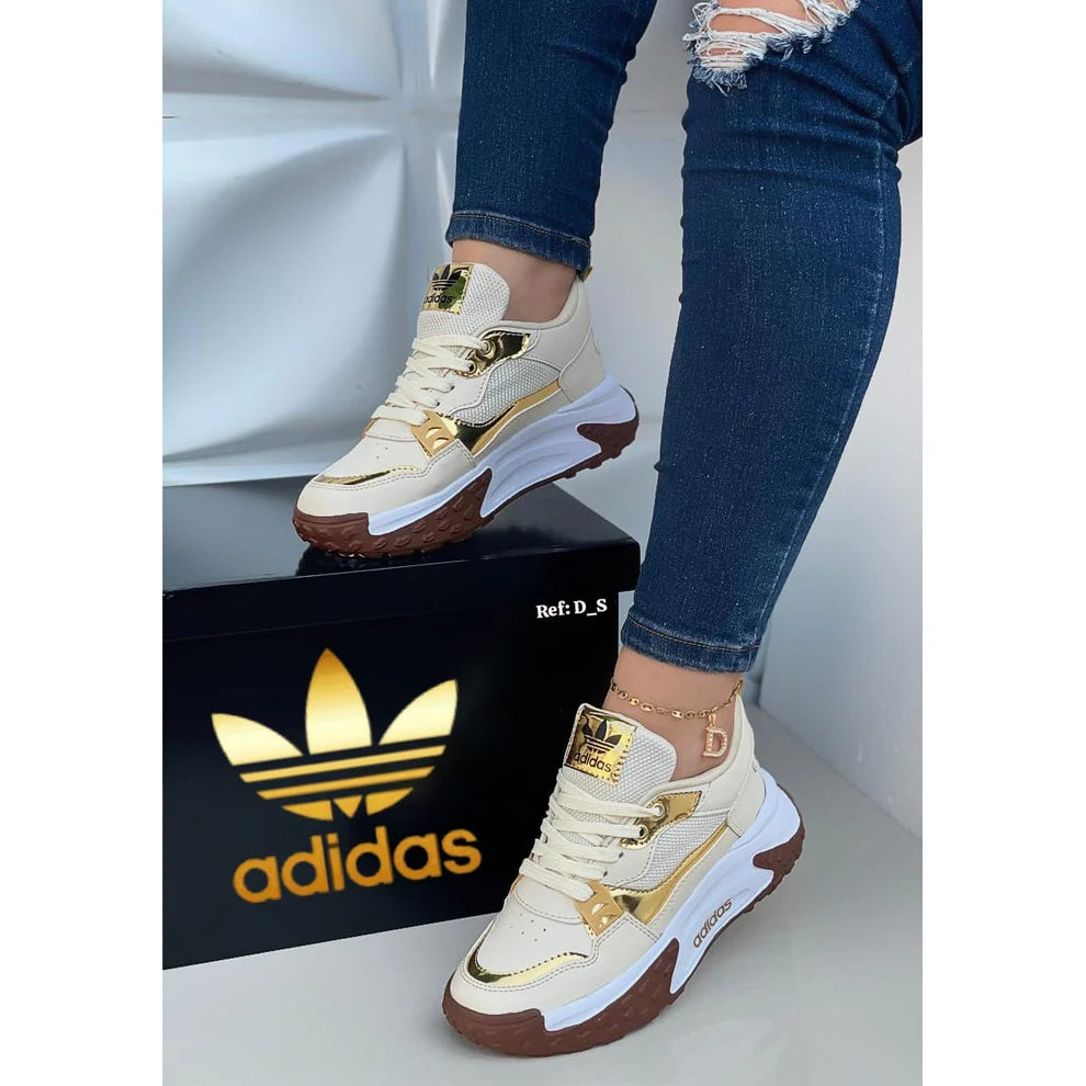 Tenis Adidas para Mujer MT Beige con Dorado