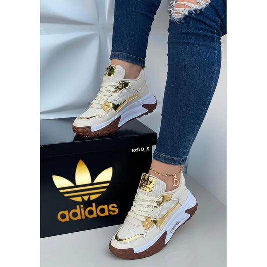 Tenis Adidas para Mujer MT Beige con Dorado
